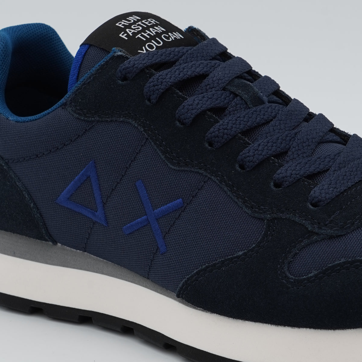 Sneakers SUN68 Tom Solid Z46101 07 Navy Blue in Nylon e Suede con Logo Ricamato e Suola EVA