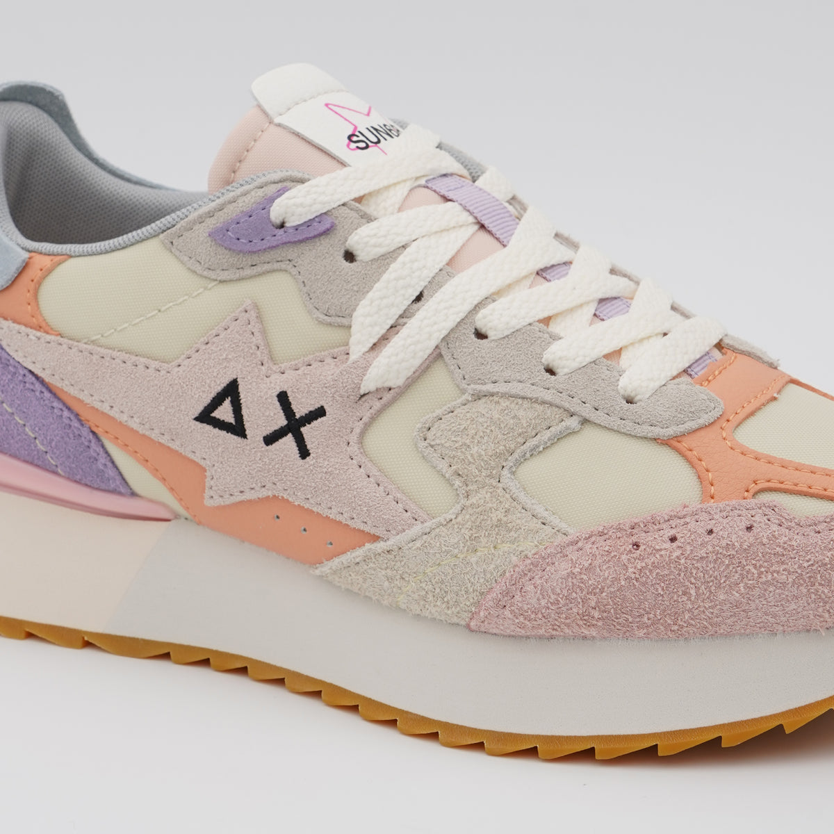 Sneakers Sun68 in camoscio multitone chiaro