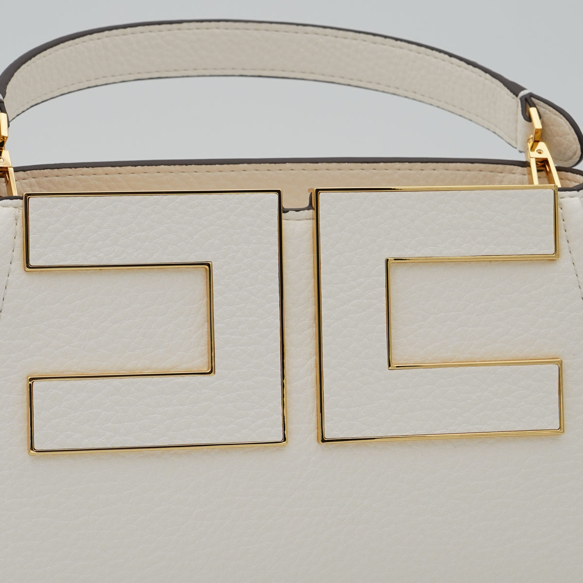 Borsa Elisabetta Franchi BS07A66E2 Burro con Logo Oro