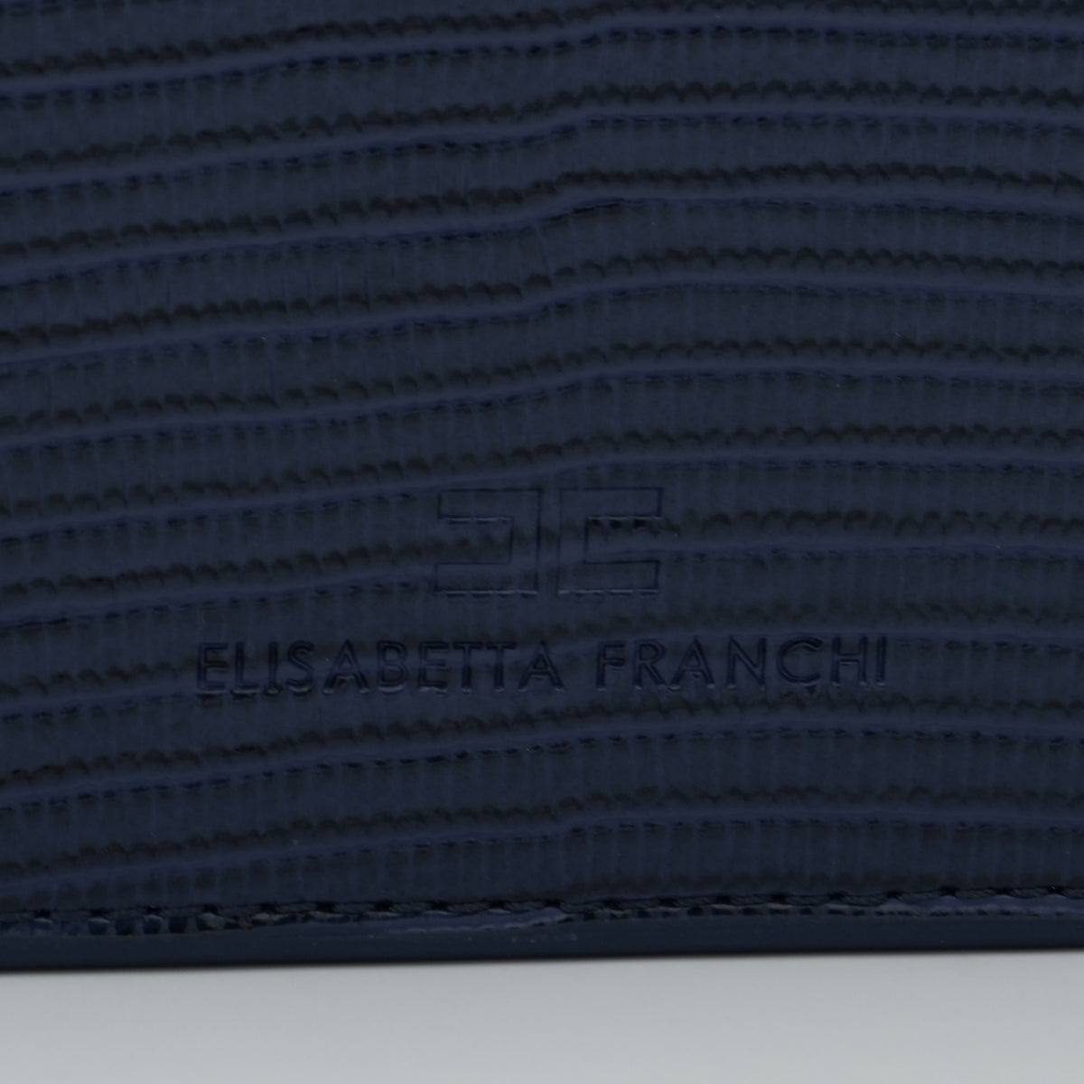 Borsa a Tracolla Elisabetta Franchi BS09A66E2 Blu Notte con Logo Oro