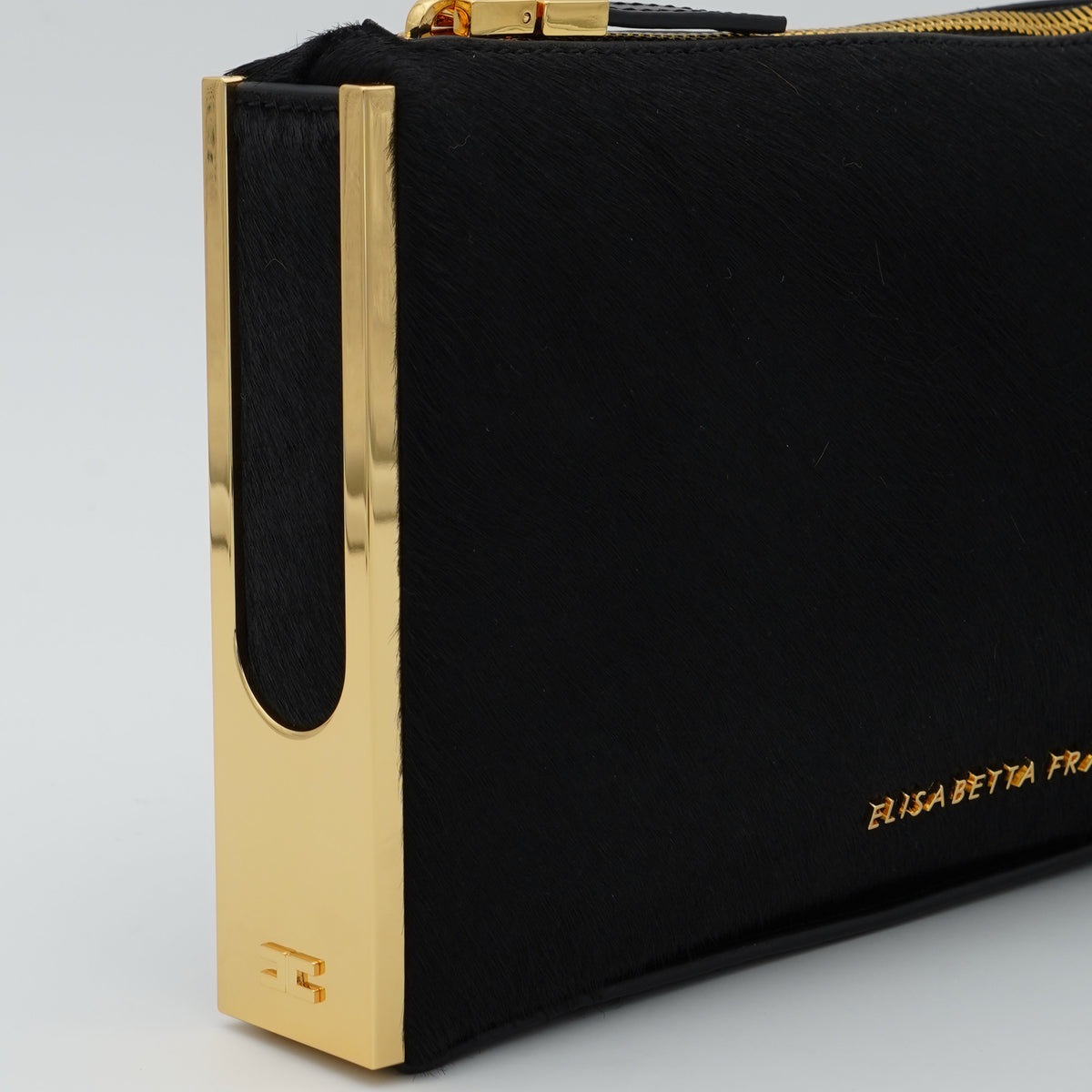 Pochette Elisabetta Franchi BS11A67E2 Nera con Dettagli Oro