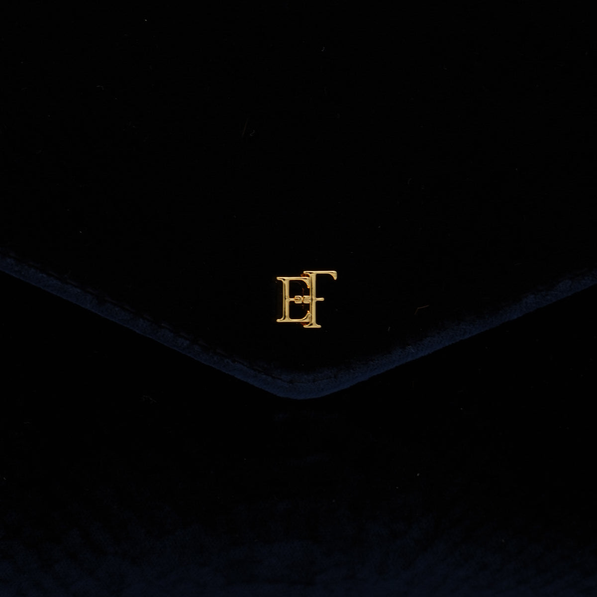 Borsa a Tracolla Elisabetta Franchi BS27A67E2 Blu Notte Effetto Velluto con Dettagli Oro