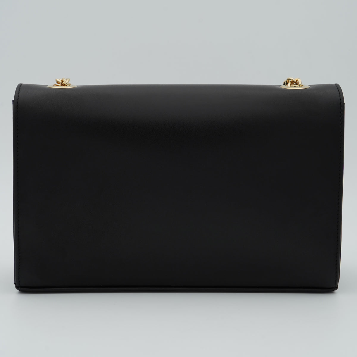 Borsa a Tracolla Via Roma 15 VR800 Nappa Nero con Catena e Dettaglio V Oro