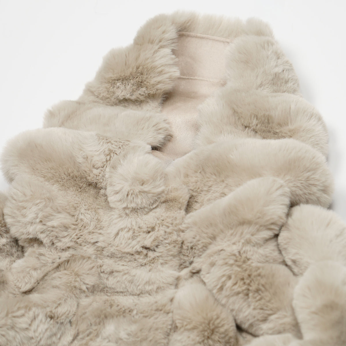 Ecopelliccia RRD W26574 85 Beige Ghiaccio con Cappuccio