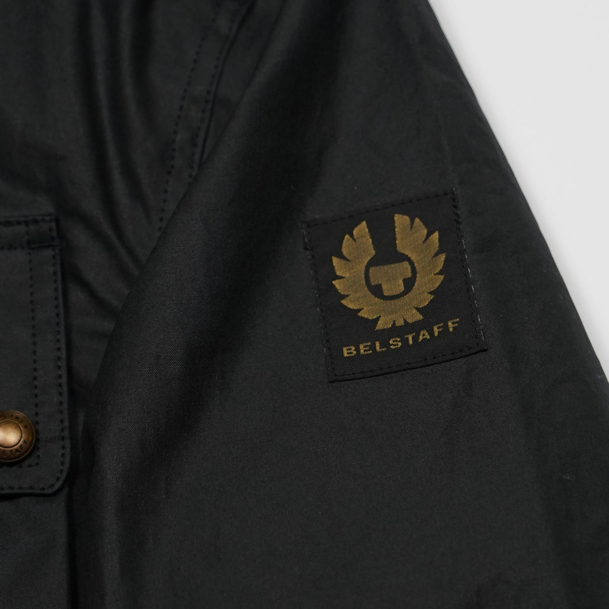 Giacca Belstaff Blu Navy in Cotone Cerato con Colletto in Velluto