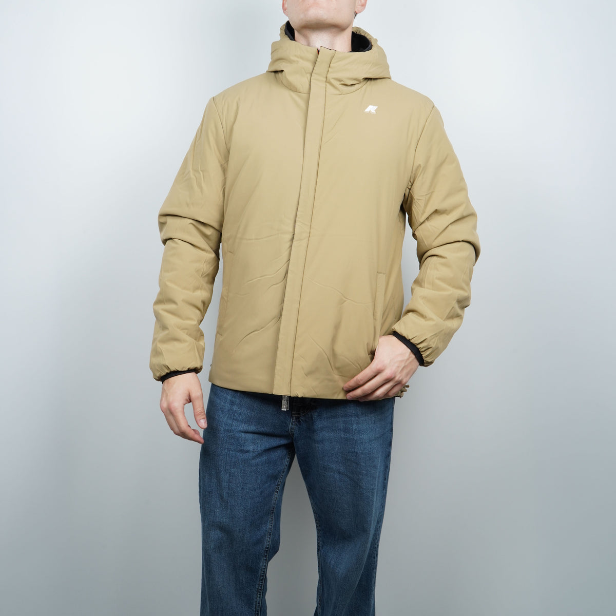 Giubbotto Kway Jack ST Warm Double k6128vw DBN Nero e Beige Khaki