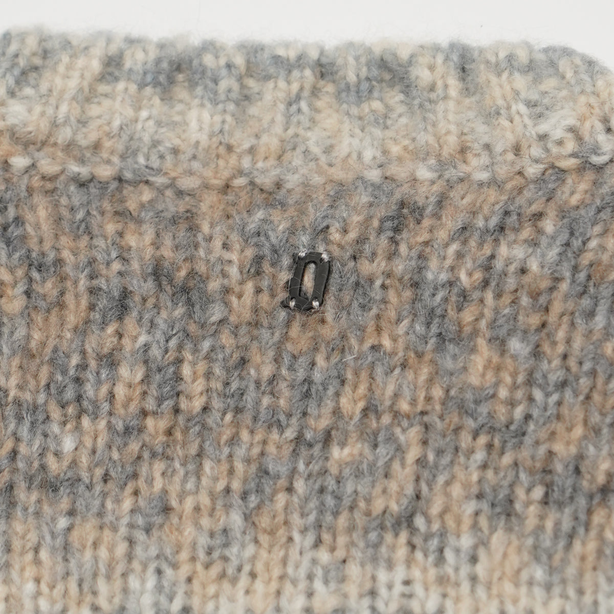 Maglione Dondup UT309 M01037U 002 920 Grigio Mélange Multicolore in Misto Lana e Alpaca con Girocollo, Maniche Raglan e Lavorazione Jacquard