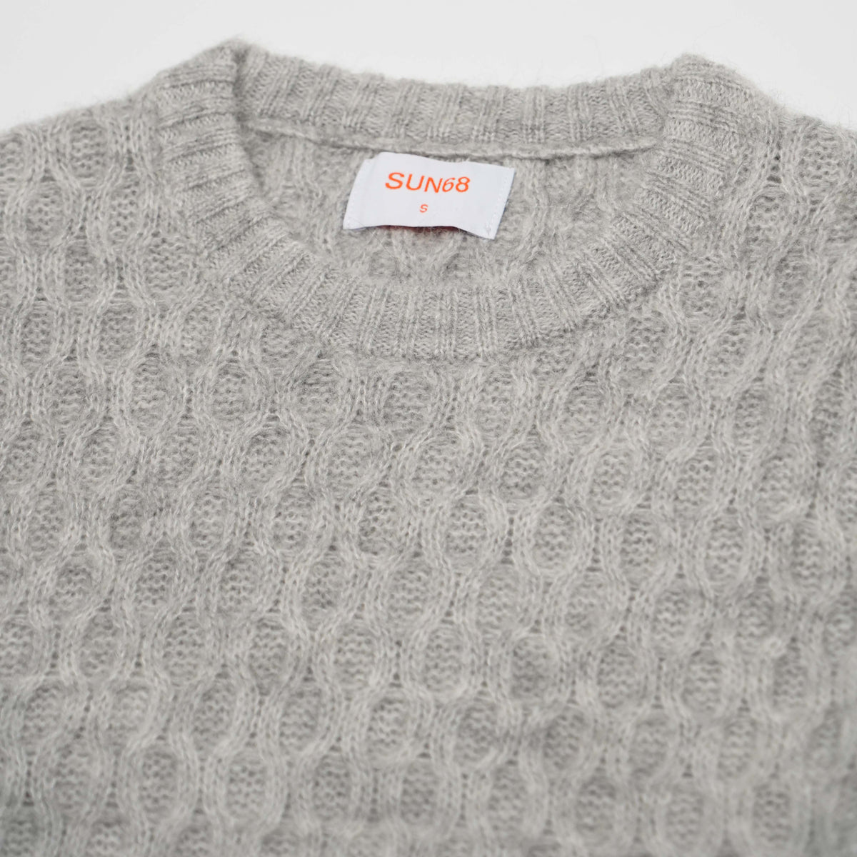 Maglione Girocollo SUN68 Crewneck Fancy Knit Alpaca Soft Touch K46155-06 Grigio