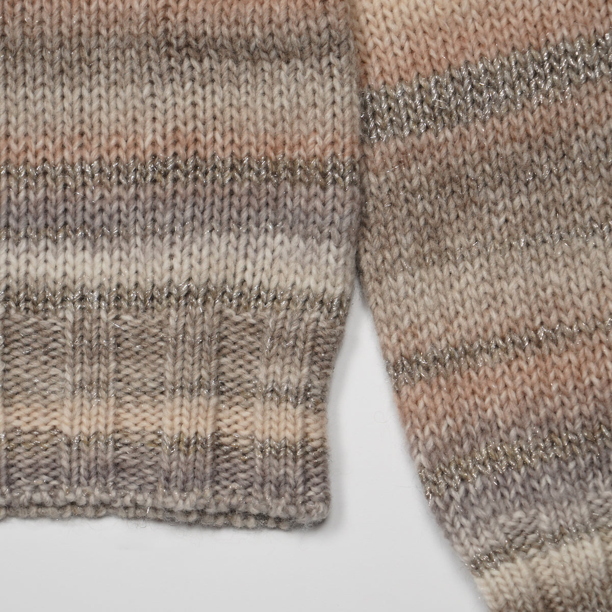 Maglione Lupetto Rasato Kangra 4800-00479 Multicolor Rosa Cipria e Grigio con Righe Luminose