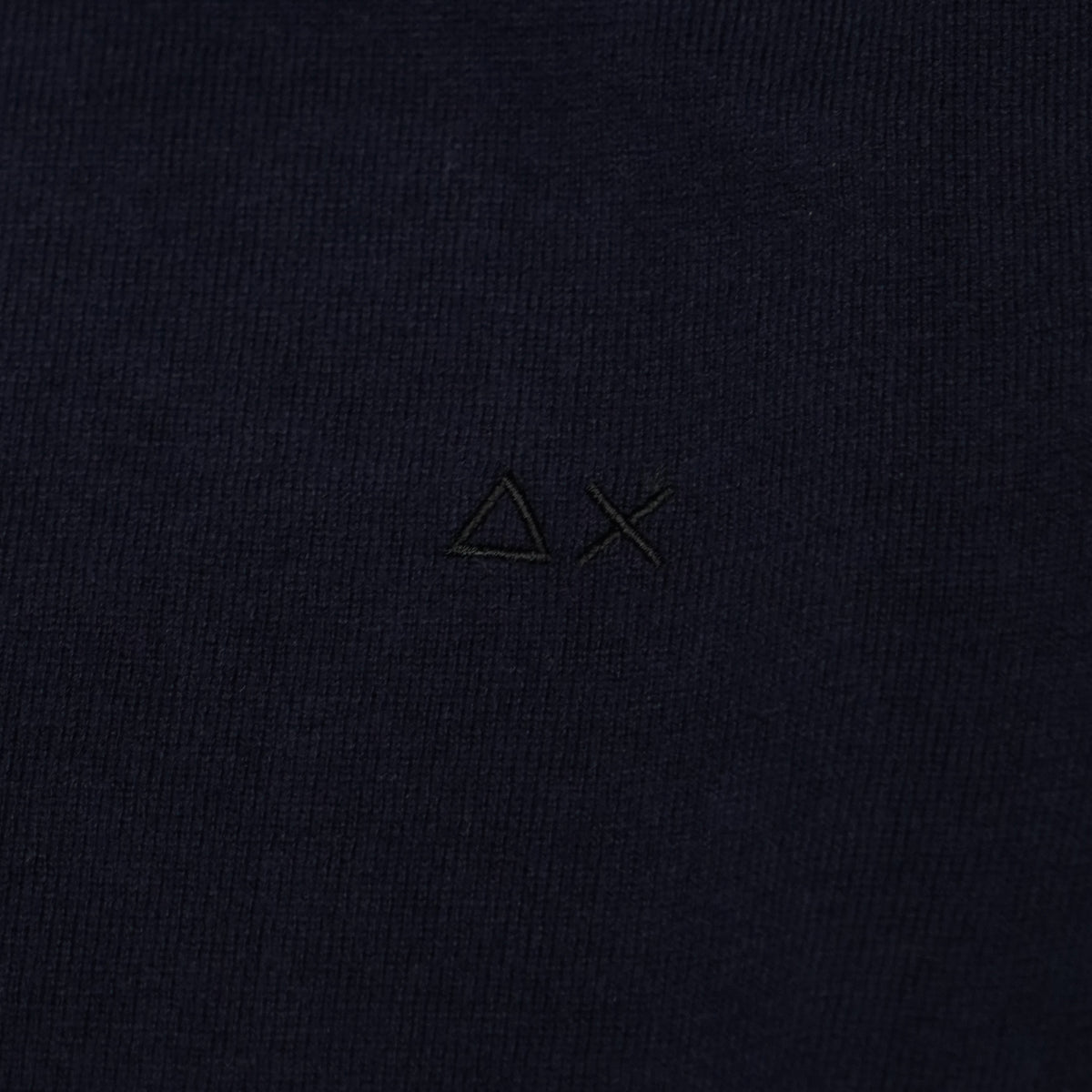 Maglione Girocollo SUN68 Sweater Elbow Contrast K46160-07 Navy Blue in Lana e Cotone