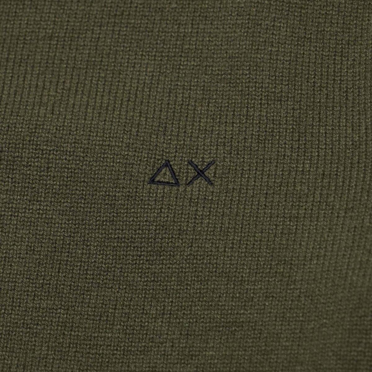 Maglione Girocollo SUN68 Sweater Warm Wool K46112-74 Verde Militare Scuro in Lana e Cashmere
