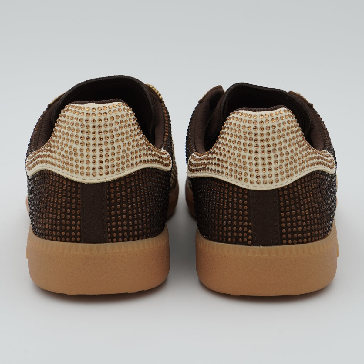 Sneakers Back 70 Cloud Strass Coffee Gold 70 con Cristalli