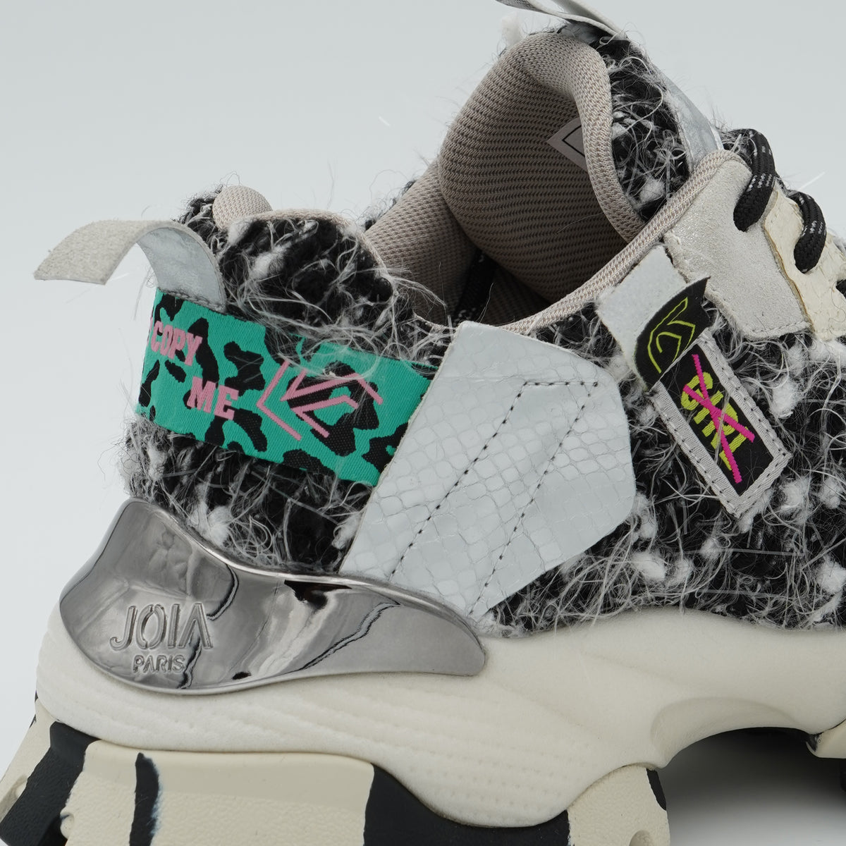 Sneakers Joia Paris 202602W116 Label Black White con Suola Chunky