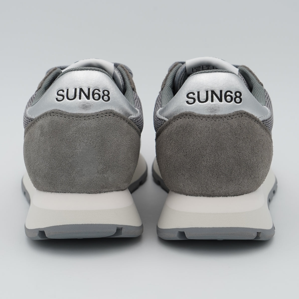 Sneakers SUN68 Ally Glitter Textile Z46204 34 Grigio Medio in Suede e Lurex con Logo Ricamato e Suola Running in EVA