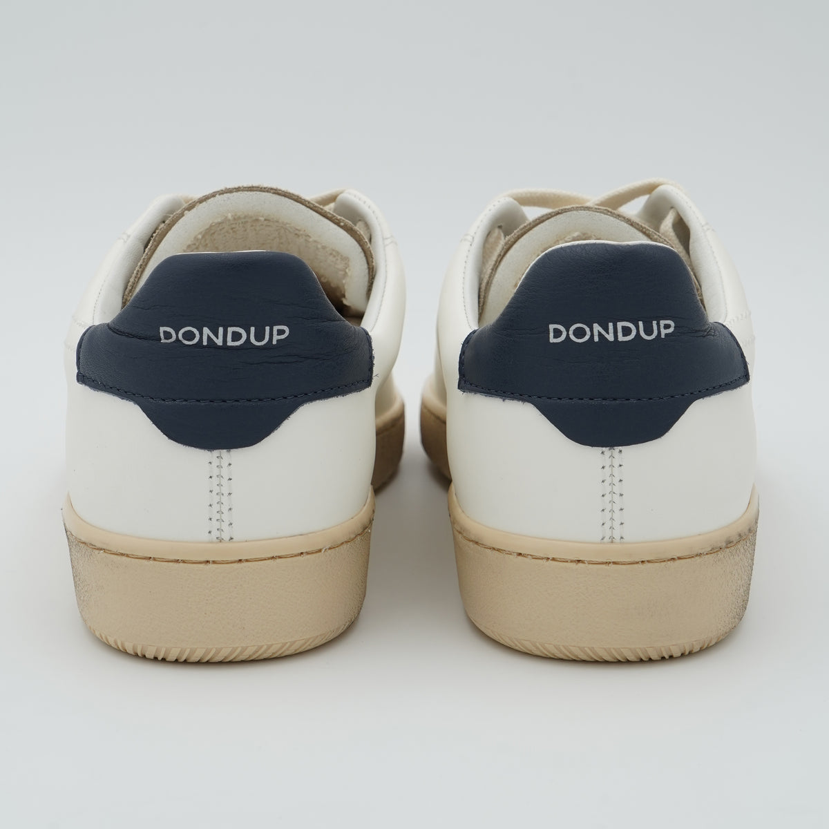 Sneakers Dondup PL0694U003 Bianche con Dettagli Beige e Blu