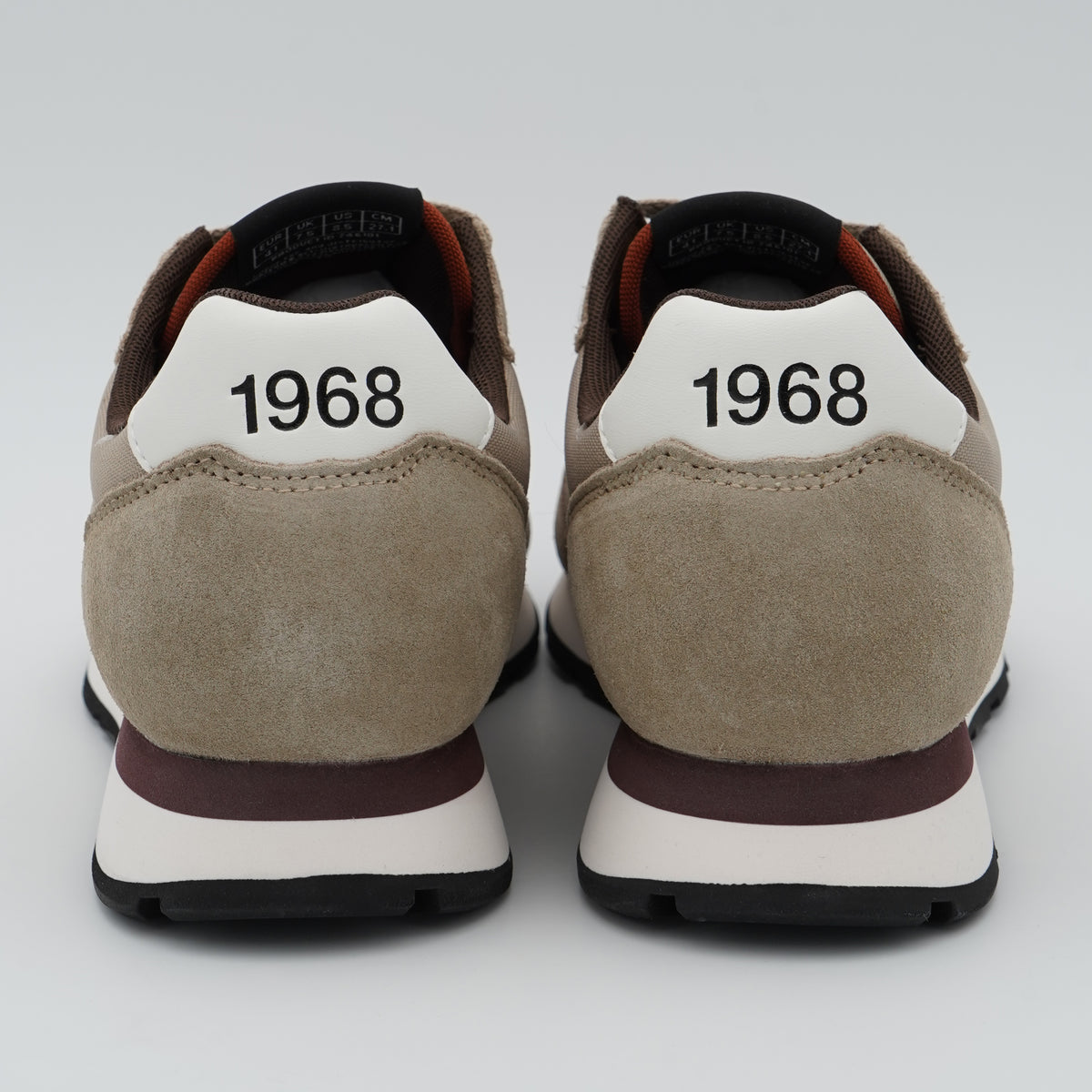 Sneakers SUN68 Tom Solid Z46101 77 Beige Scuro in Nylon e Suede con Logo Ricamato e Suola EVA
