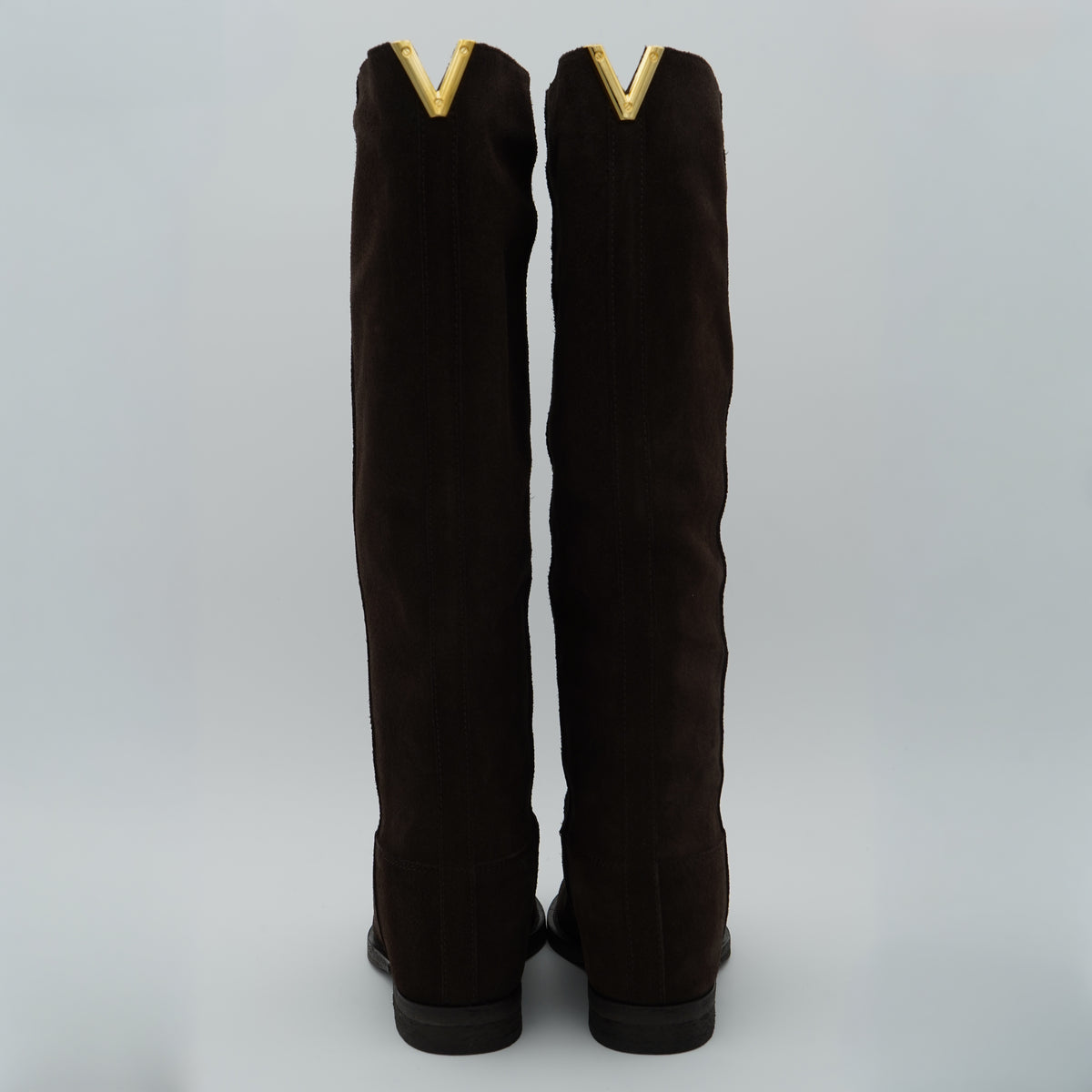 Stivale Via Roma 15 4446 Velour Testa di Moro con Dettaglio Oro