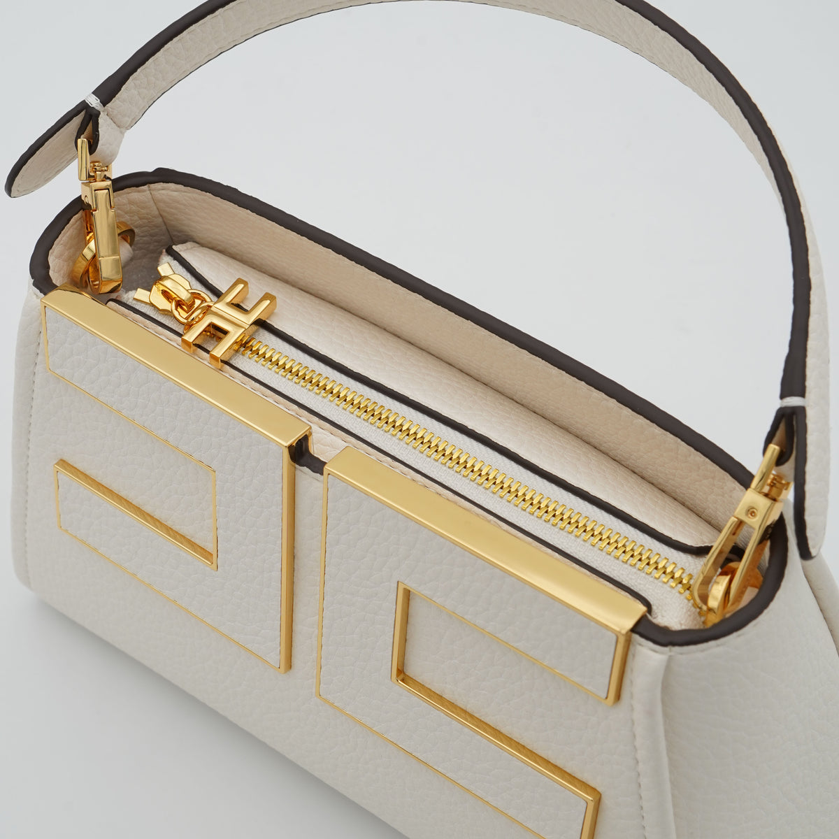 Borsa Elisabetta Franchi BS07A66E2 Burro con Logo Oro