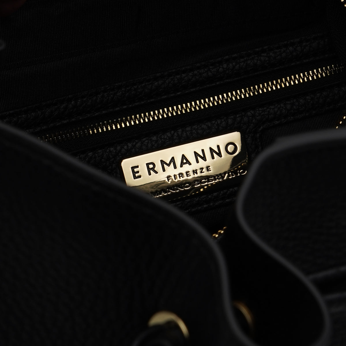 Borsa Ermanno Firenze by Ermanno Scervino Tote Benedetta 12402196 Nera con Doppi Manici e Chiusura Magnetica