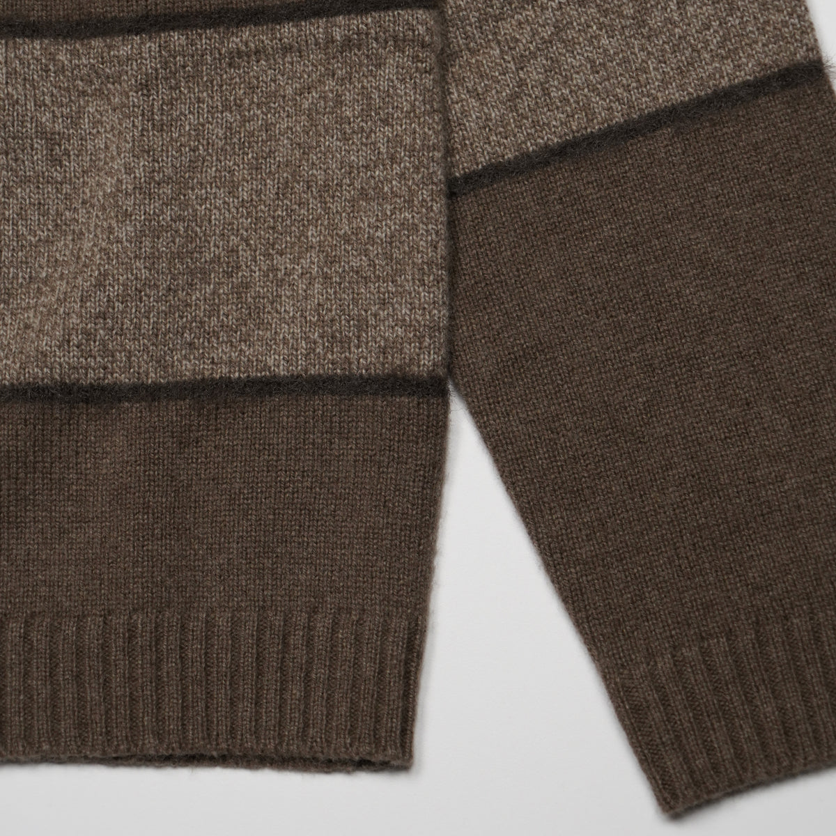 Maglione Girocollo Kangra 4675 a Righe Tortora e Marrone