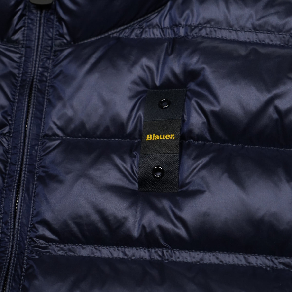 Piumino Blauer Belmont Blu Navy Lucido Imbottito in Piuma
