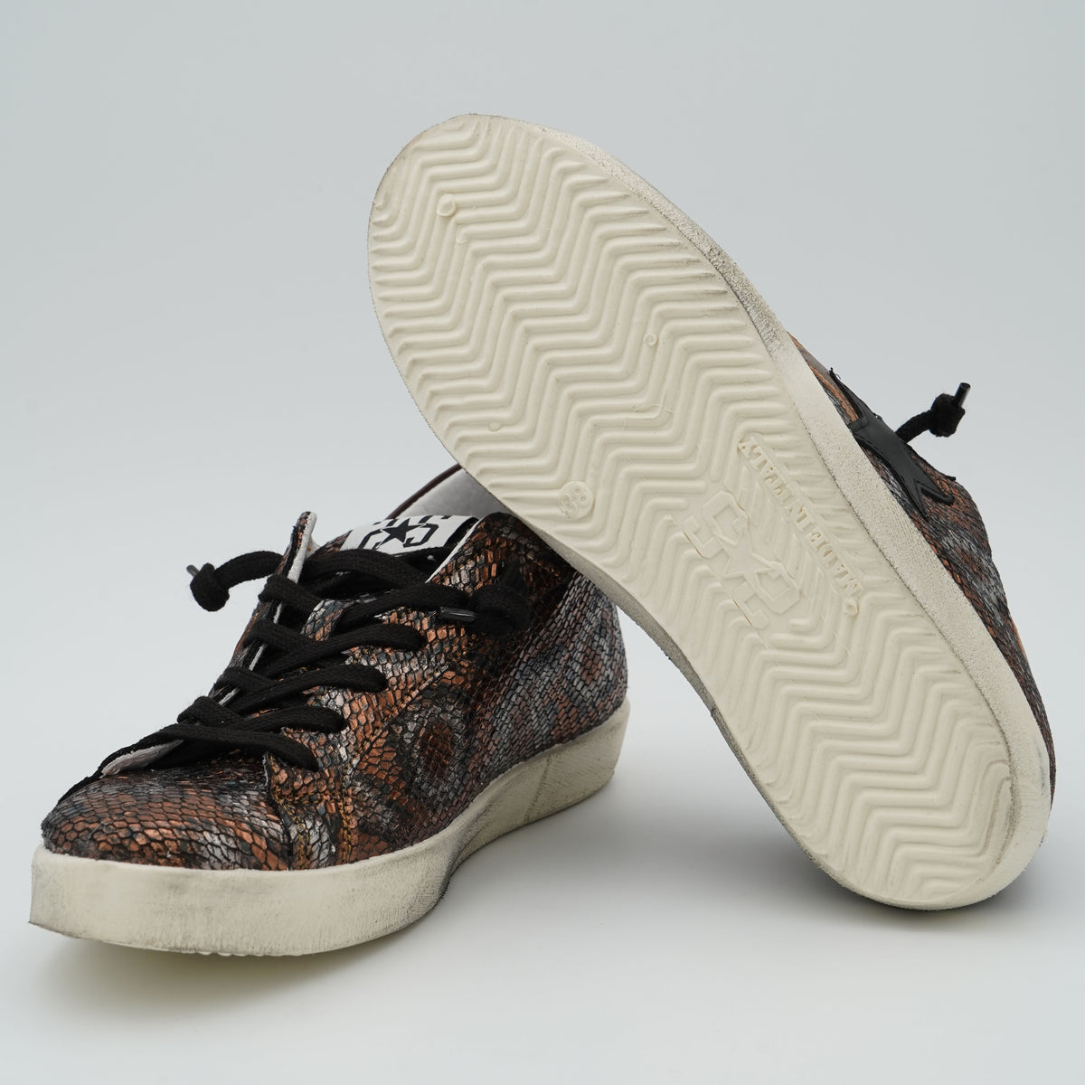 Sneakers 2Star 5290 Python Brown Black con Doppia Stella