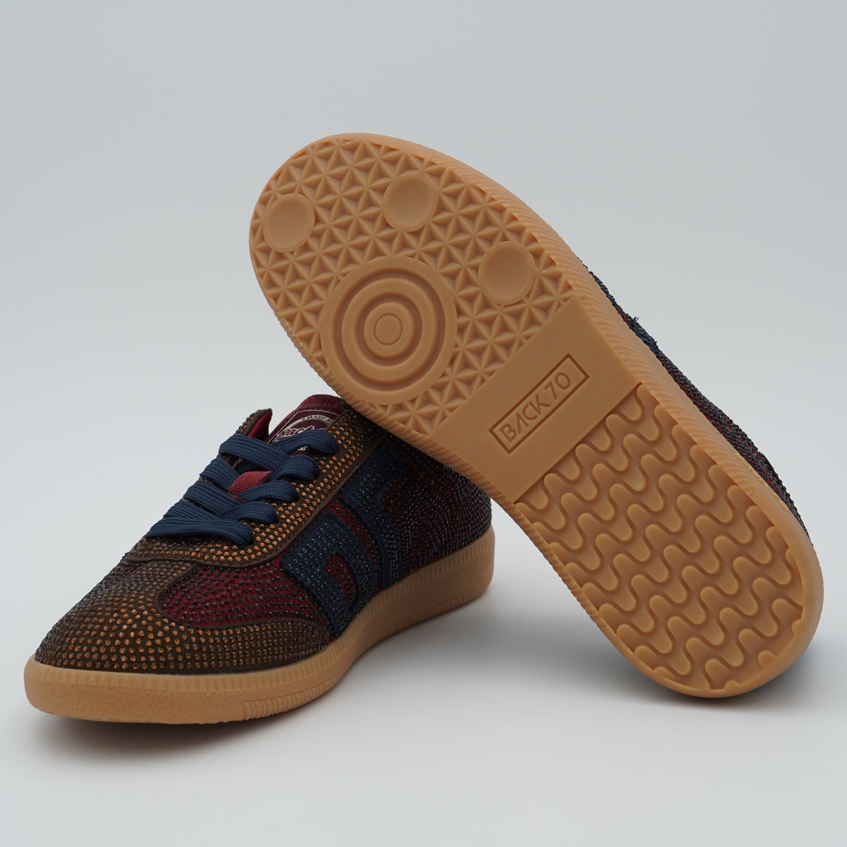 Sneakers Back 70 Cloud Strass Coffee Navy 70 con Cristalli