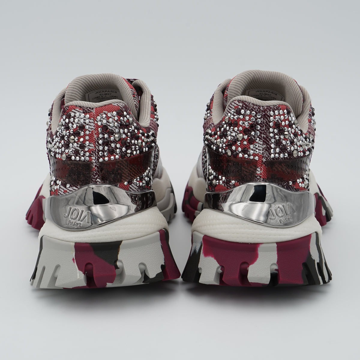 Sneakers Joia Paris 202602W101 Jewel Bordeaux con Strass e Suola Chunky