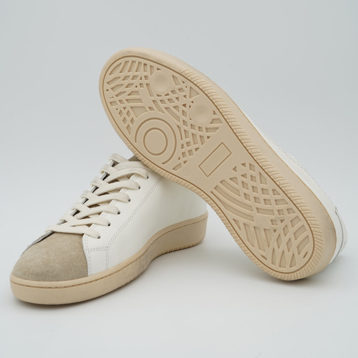 Sneakers Dondup PL0694U003 Bianche con Dettagli Beige