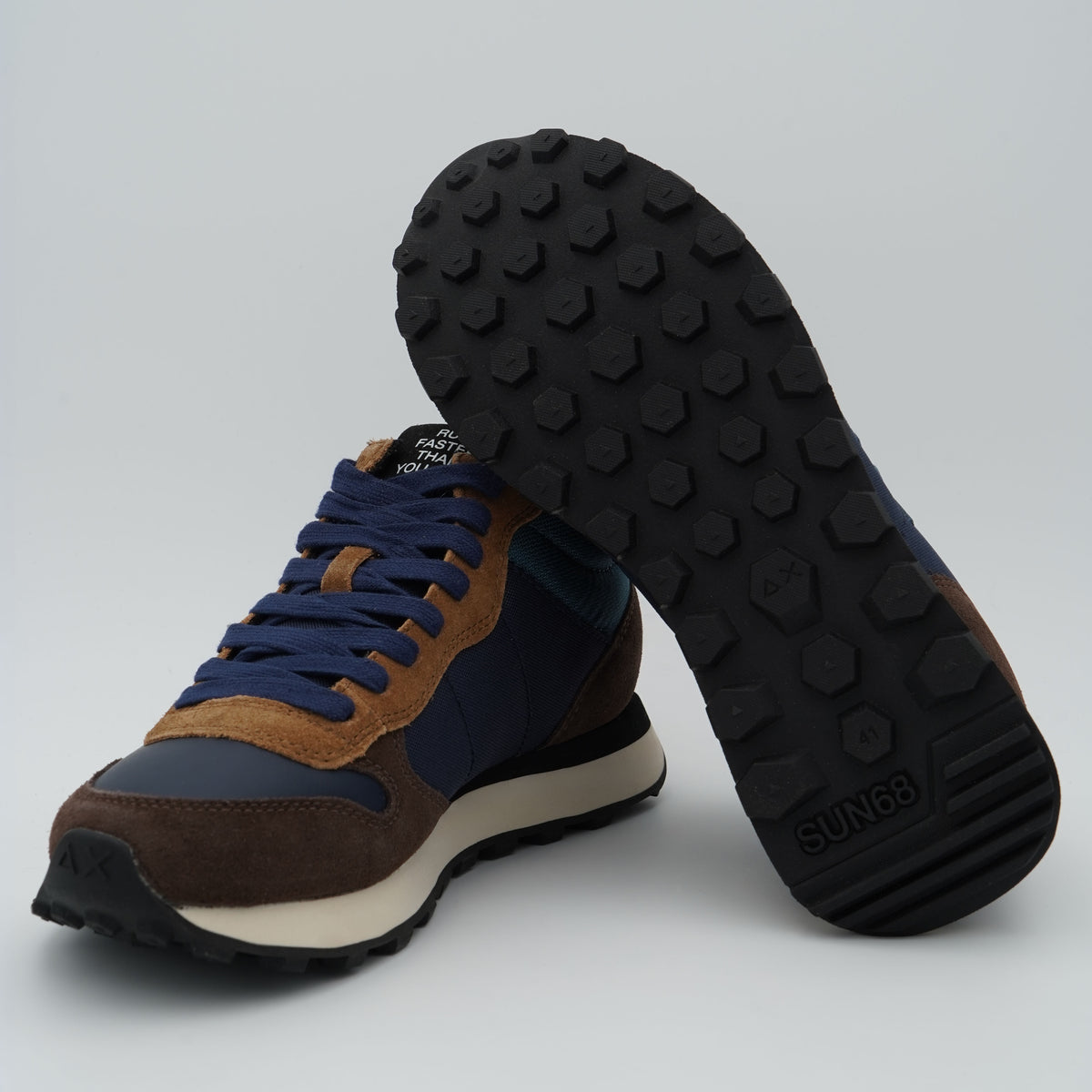 Sneakers SUN68 Tom 2.0 Mid Z46118 07 Navy Blue in Nylon e Suede con Suola EVA e Battistrada in Gomma
