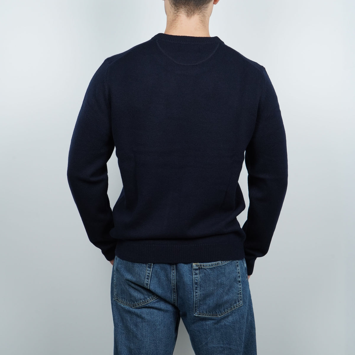 Maglione Girocollo SUN68 Sweater Warm Wool K46112-07 Navy Blue in Lana e Cashmere