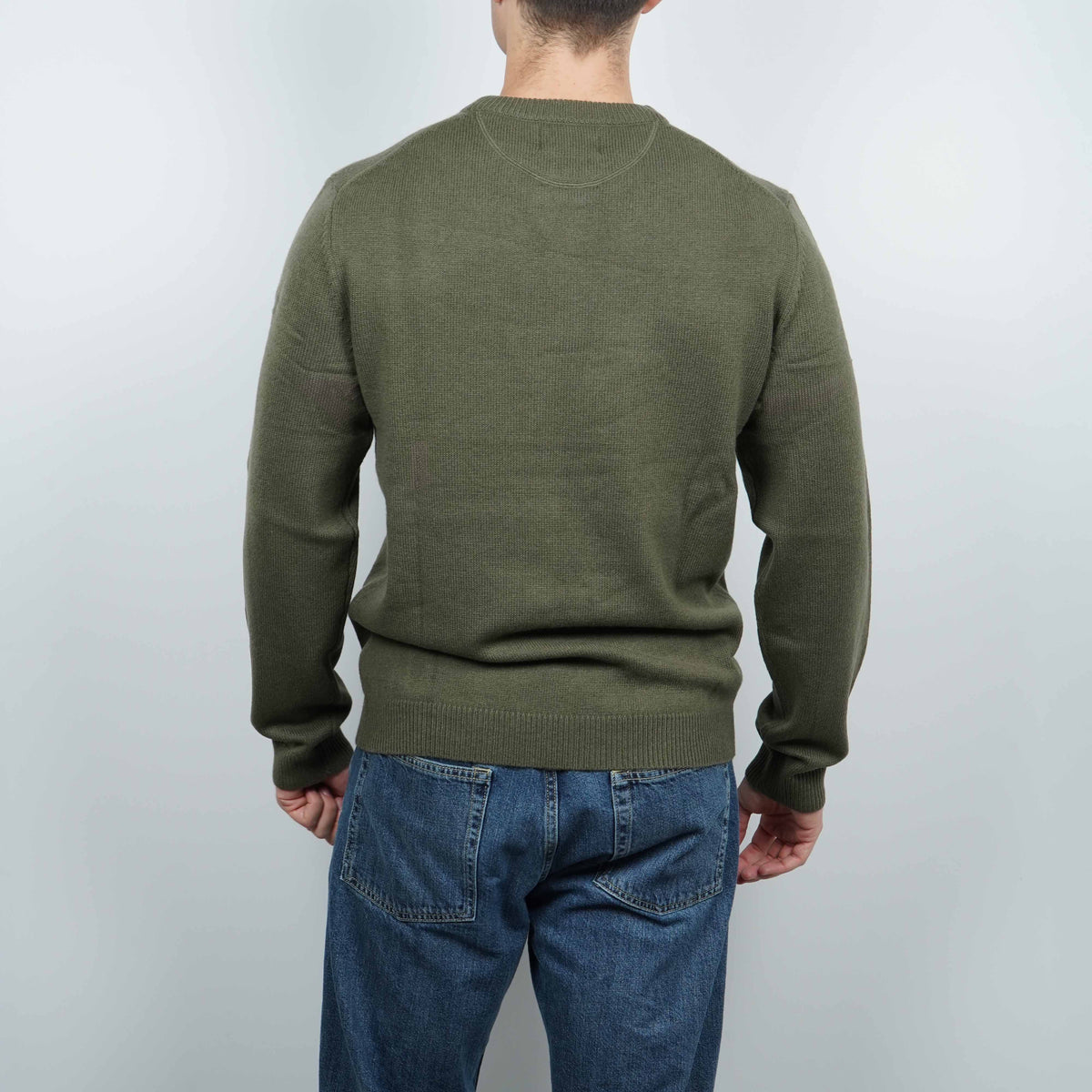 Maglione Girocollo SUN68 Sweater Warm Wool K46112-74 Verde Militare Scuro in Lana e Cashmere