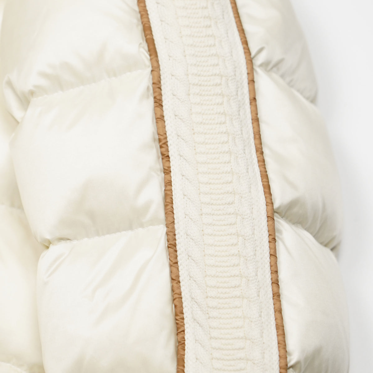 Piumino Colmar 2222 624 Bianco Panna con Inserti in Maglia