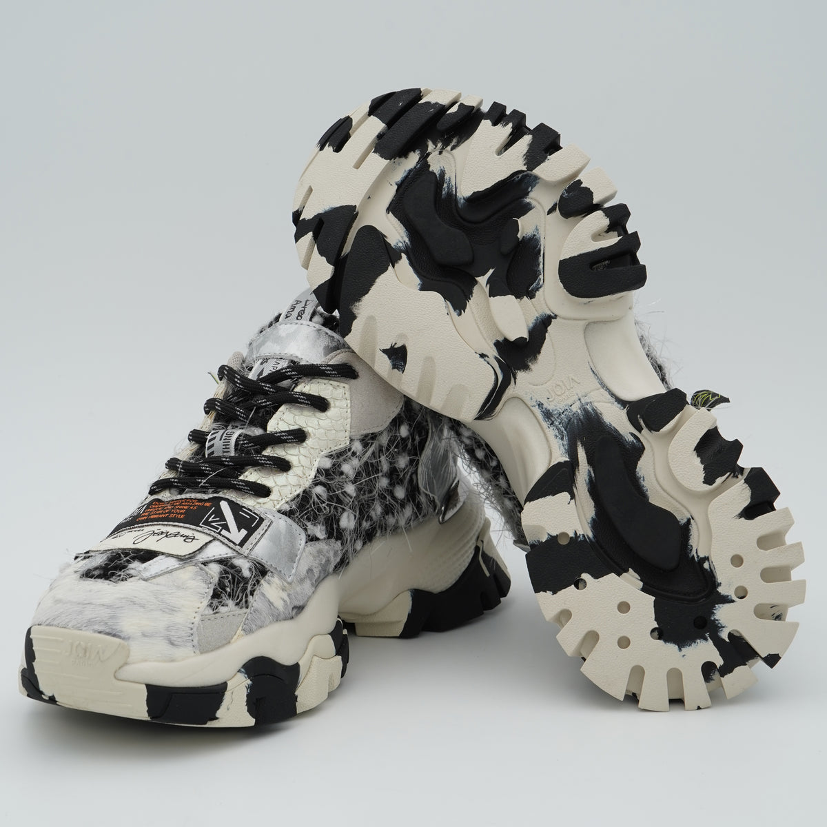 Sneakers Joia Paris 202602W116 Label Black White con Suola Chunky