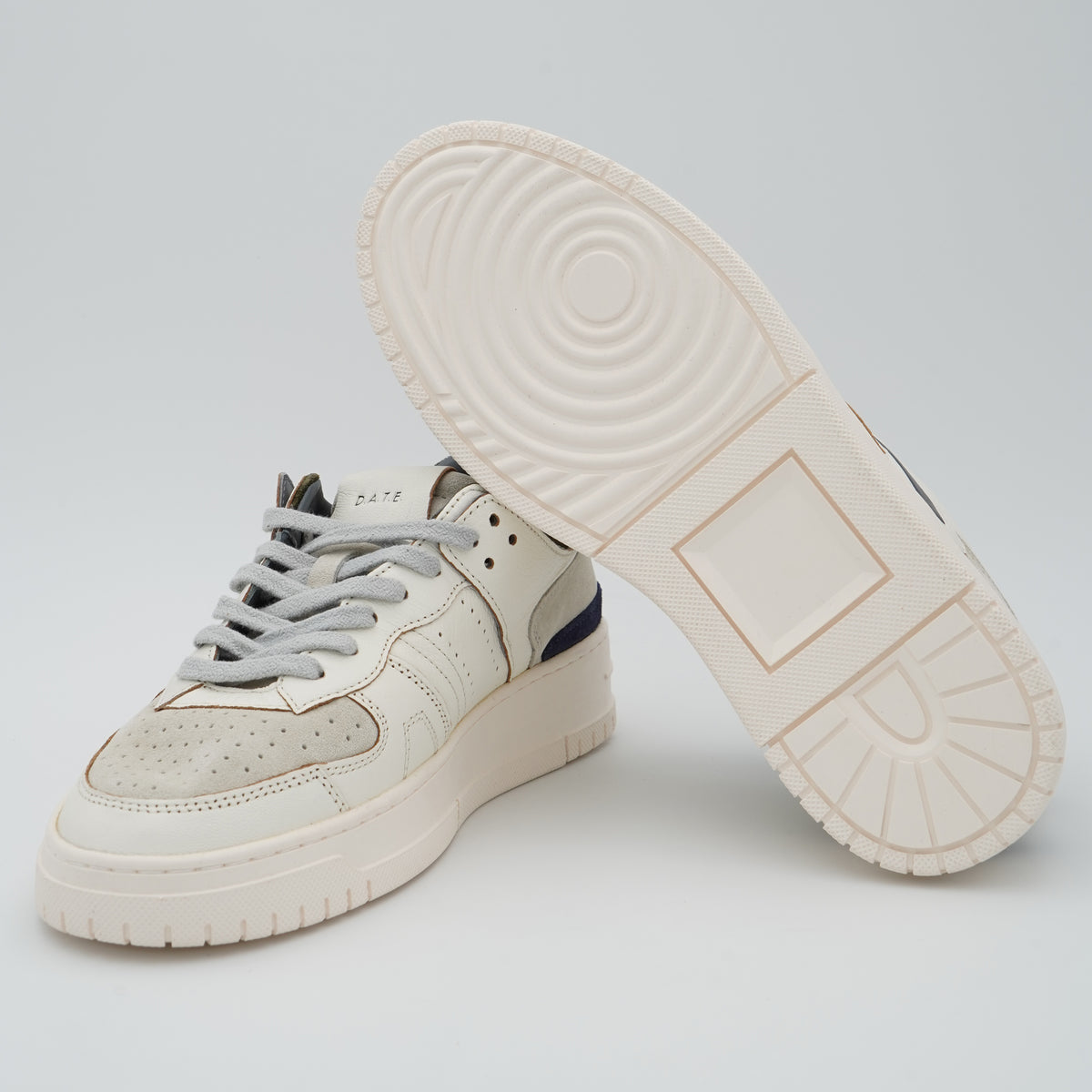 Sneakers D.A.T.E. Torneo Colored M451TOCOWG White Green in Pelle Bianca e Camoscio