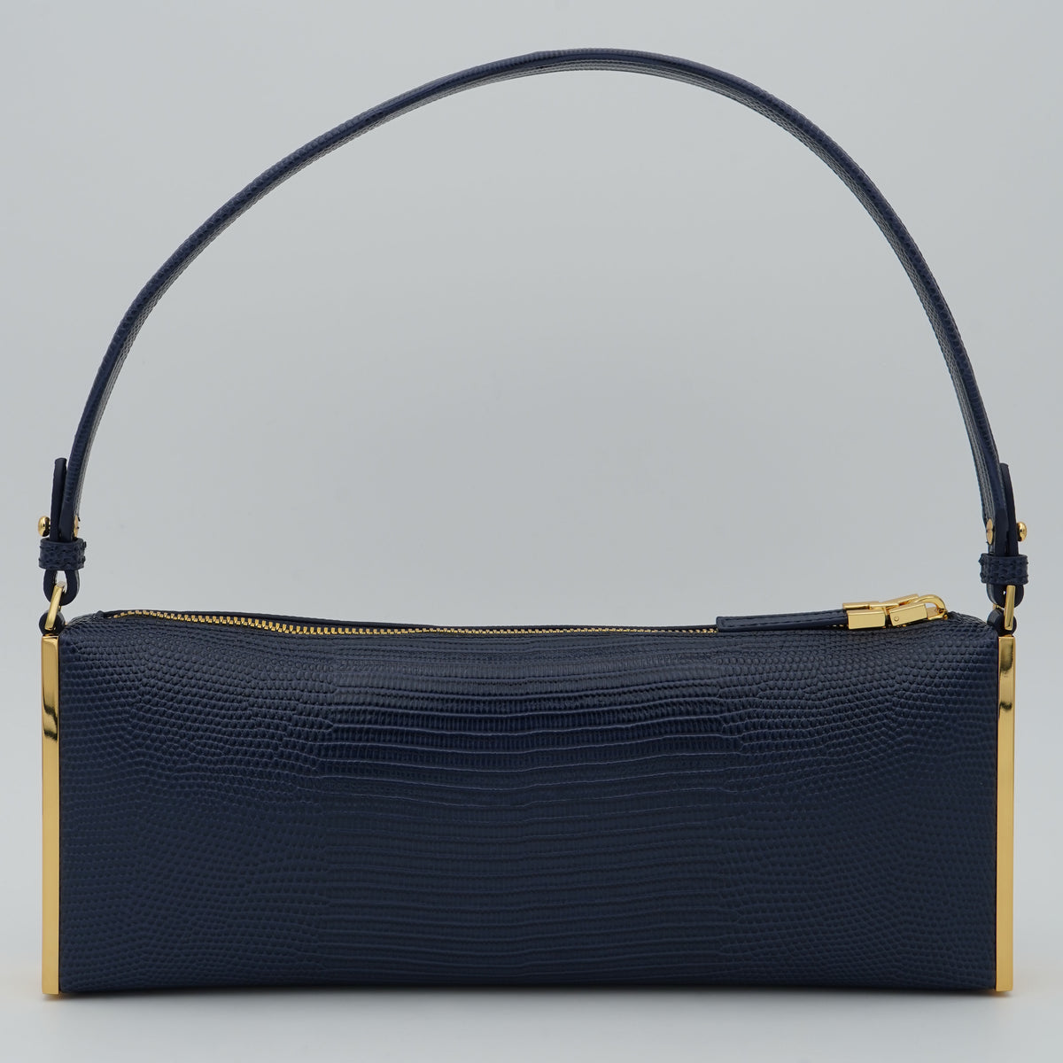 Borsa a Spalla Elisabetta Franchi BS15A66E2 Blu Notte Effetto Rettile con Dettagli Oro