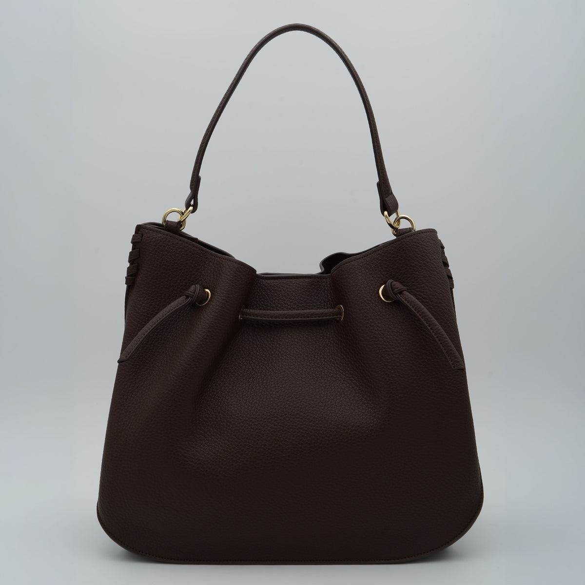 Borsa Hobo Ermanno Firenze by Ermanno Scervino Benedetta 12402198 Marrone Scuro con Manico a Spalla, Dettagli Oro e Logo Frontale