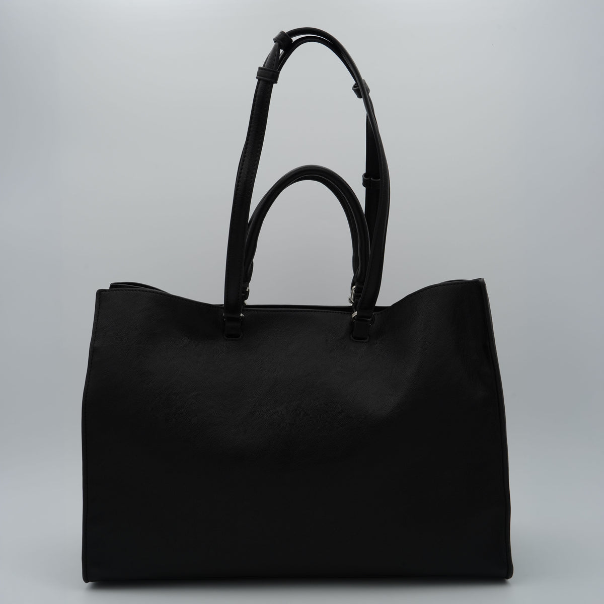 Borsa Ermanno Firenze by Ermanno Scervino Large Tote Barbara Logo 12402255 Nera con Doppio Manico e Logo Frontale
