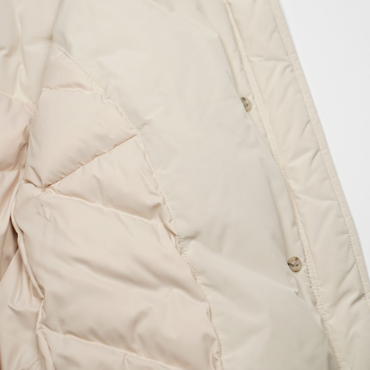 Parka Woolrich Luxury Arctic Bianco Panna con Cappuccio in Pelliccia