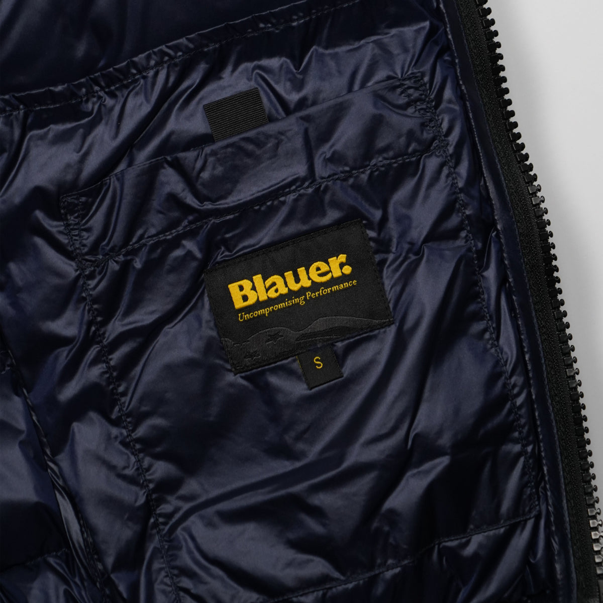 Piumino Blauer Belmont Blu Navy Lucido Imbottito in Piuma