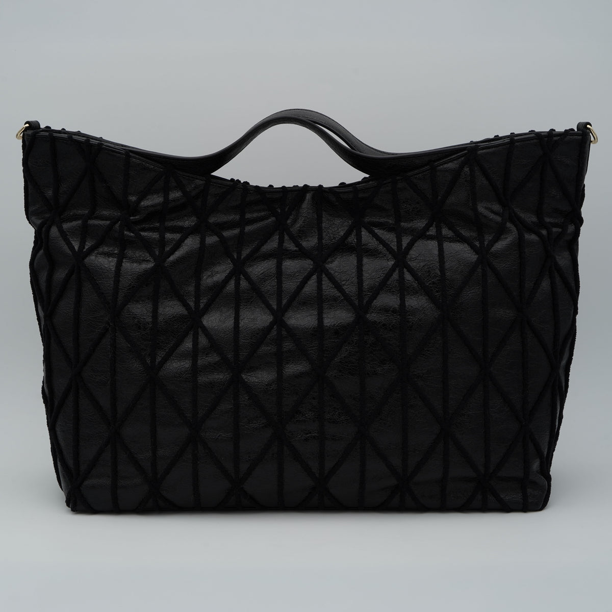 Borsa Ermanno Firenze by Ermanno Scervino Belen 12402279 Nera Large Effetto Vintage con Ricamo Geometrico