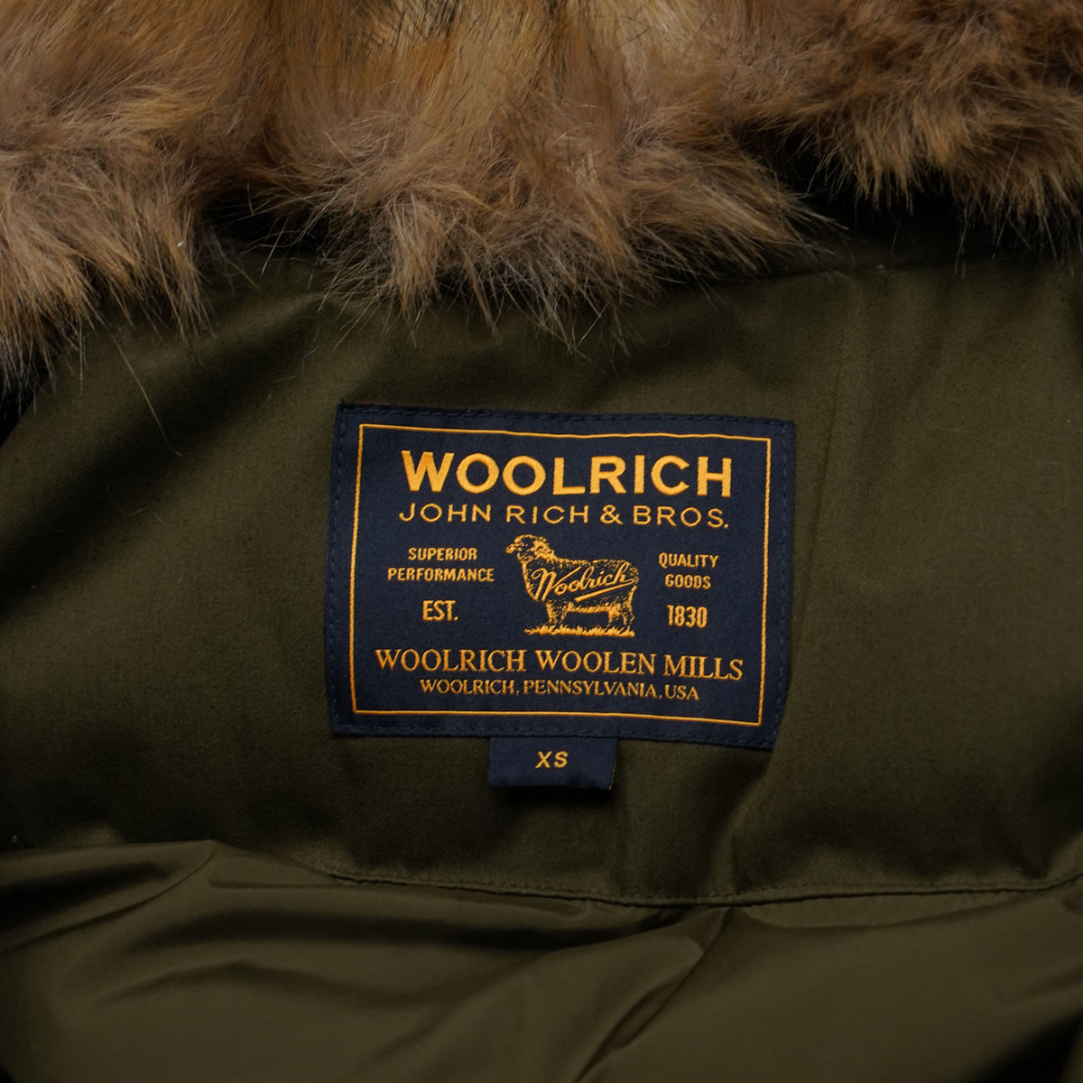Parka Lungo Woolrich Best Cotton Verde Scuro con Cappuccio