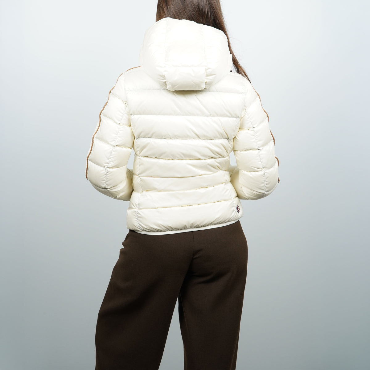 Piumino Colmar 2222 624 Bianco Panna con Inserti in Maglia