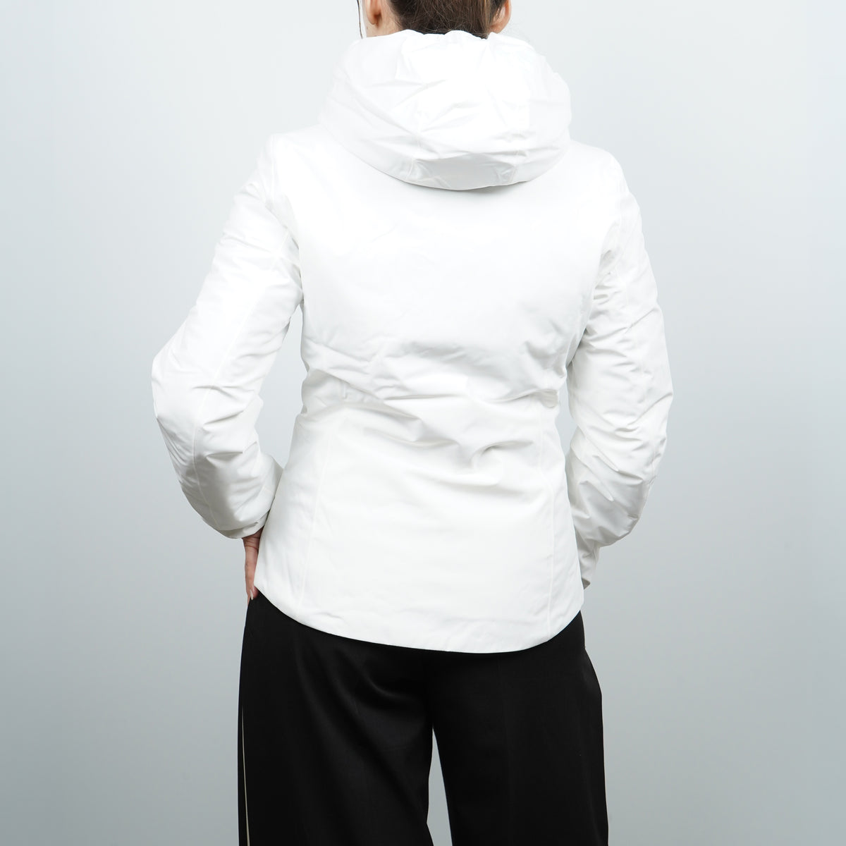 Giubbotto K-Way Lily ST Warm Double K6128TW DBP Bianco Naturale e Nero Reversibile con Cappuccio e Imbottitura Sintetica