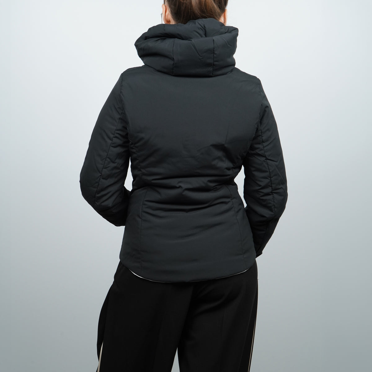 Giubbotto K-Way Lily ST Warm Double K6128TW DBP Bianco Naturale e Nero Reversibile con Cappuccio e Imbottitura Sintetica