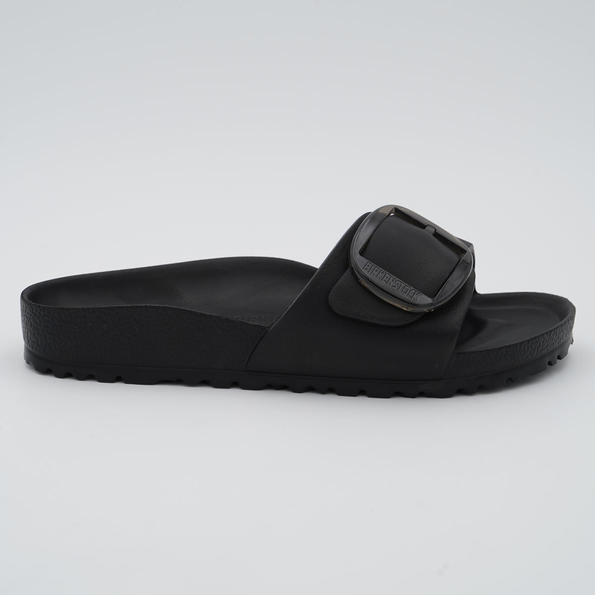 Sandalo Birkenstock Madrid Big Buckle EVA 1029635 Black con Maxi Fibbia Traslucida