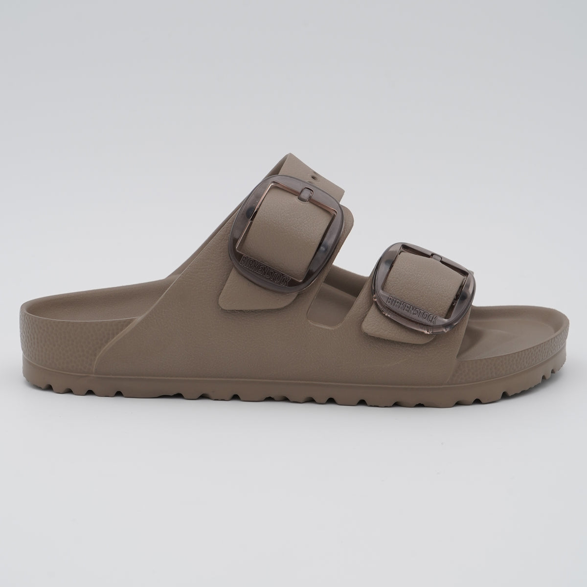 Sandalo Birkenstock Arizona Big Buckle EVA 1030389 Gray Taupe con Maxi Fibbie Traslucide