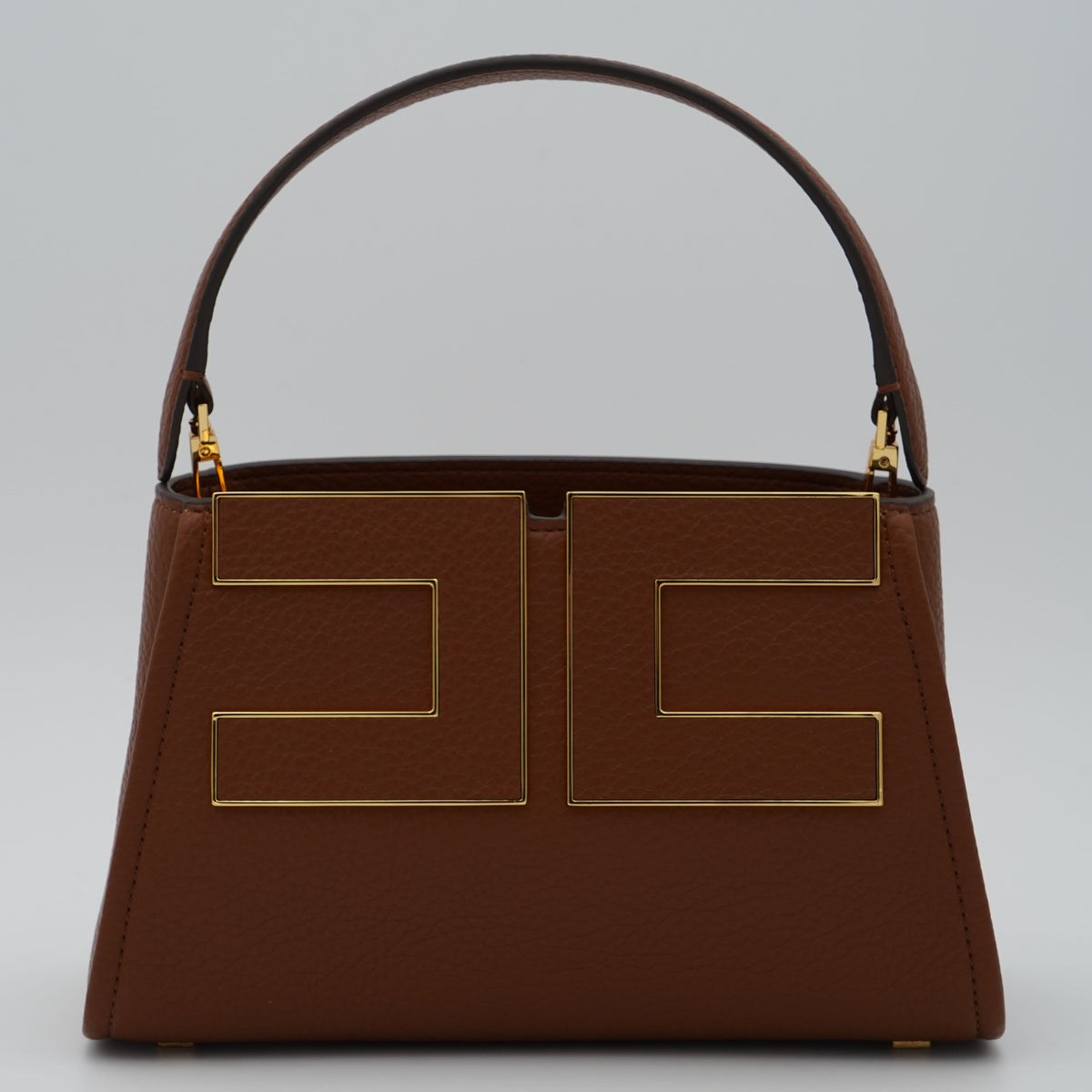 Borsa Elisabetta Franchi BS07A66E2 Sigaro con Logo Oro