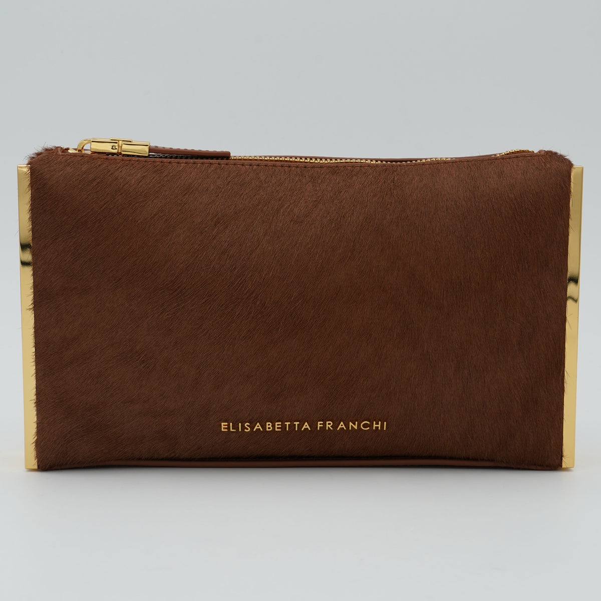 Pochette Donna Elisabetta Franchi BS11A67E2 Sigaro con Dettagli Oro