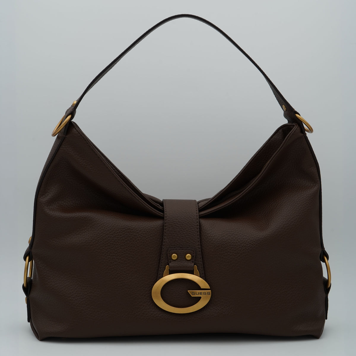 Borsa a Spalla Guess Camden HWBB9308020 Espresso Marrone Scuro con Logo G Dorato